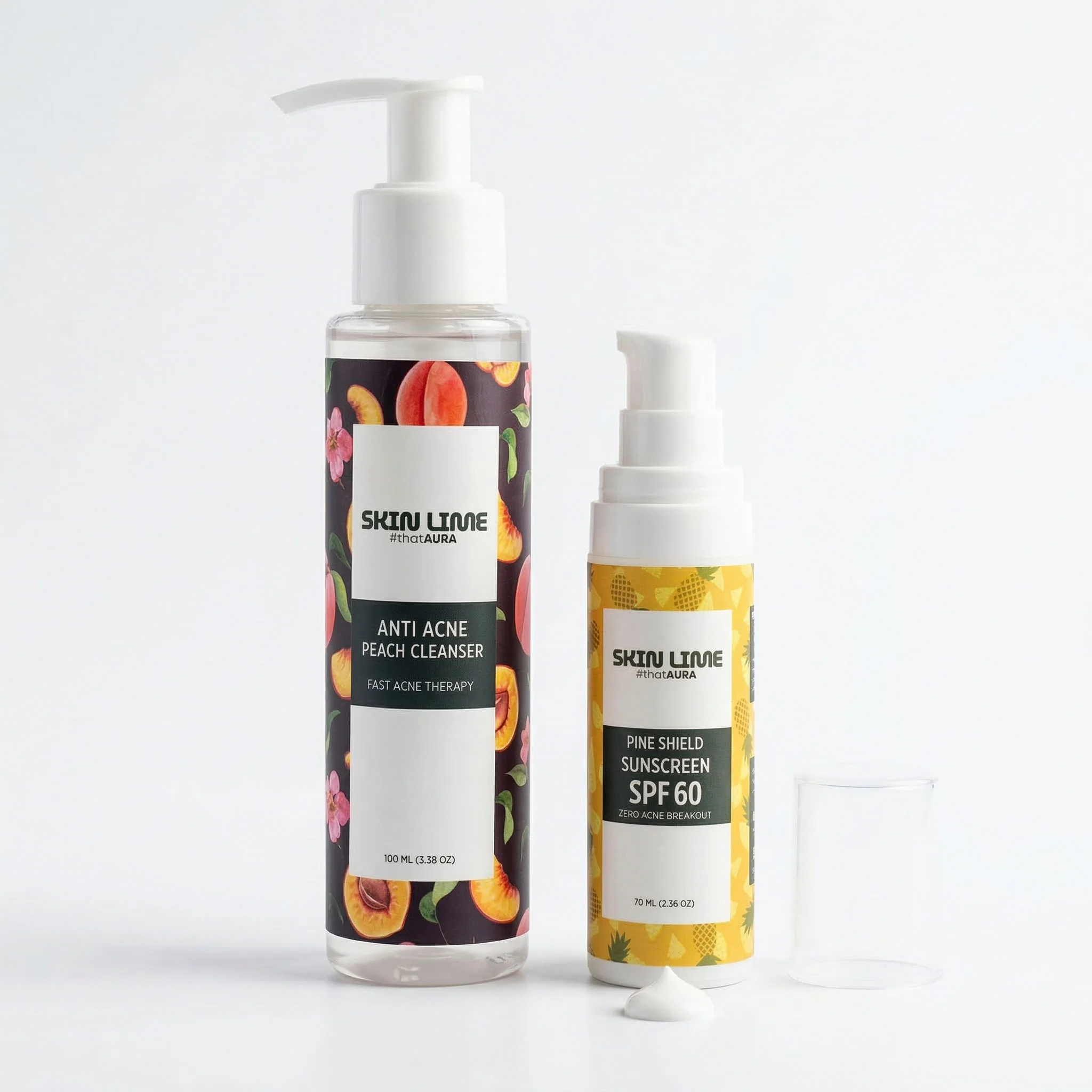 Skin Lime Clear Skin Combo - Cleanser + SPF 60 for Acne-Prone Skin